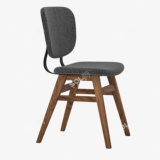 Ergonomic Cafe Chair: Improved Materials 3D model image 2