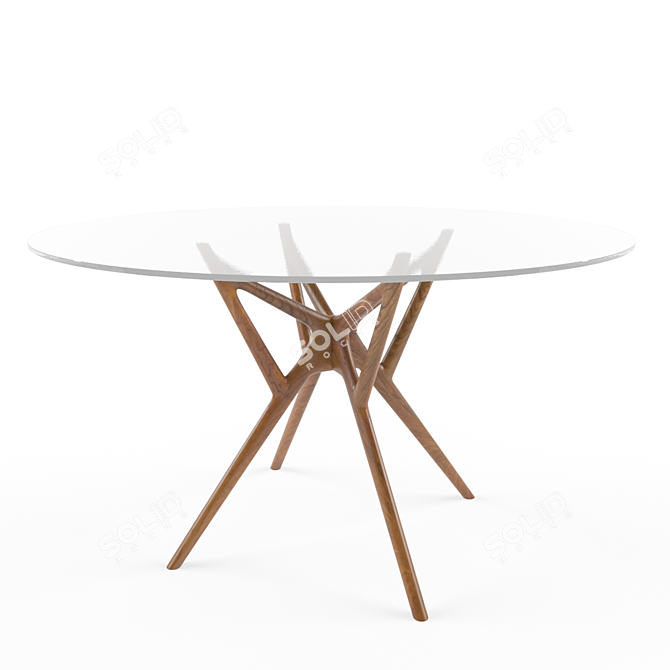 Elegant Porada Icaro Glass Table 3D model image 1