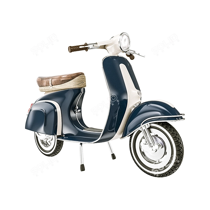 Retro Vespa Moped 3D model image 1