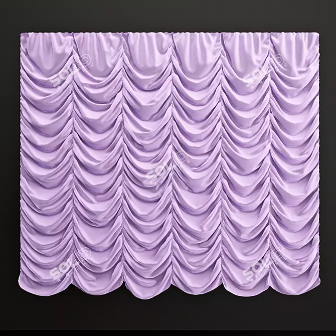 Elegant French Curtains 3D model image 1