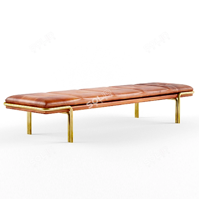 Regal Leather Bench 3D model image 1