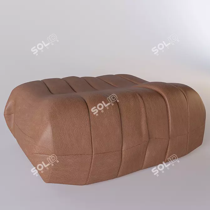 Leather Pouf: Stylish and Functional 3D model image 1