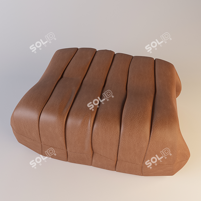 Leather Pouf: Stylish and Functional 3D model image 2