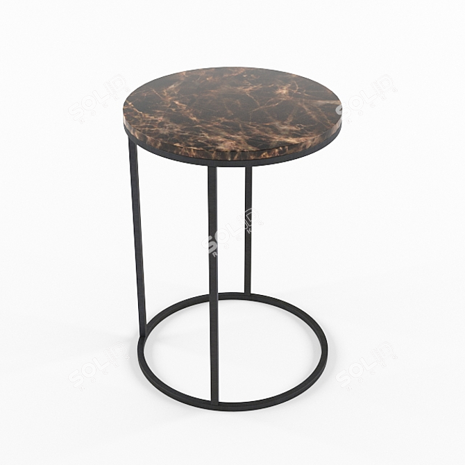 Sleek Stone Side Table 3D model image 1