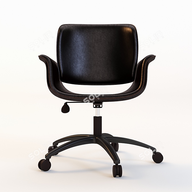 Elegant Hughes Leather Office Chair 3D model image 2