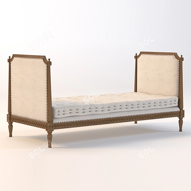 Sleek Black Rooster Daybed 3D model image 1