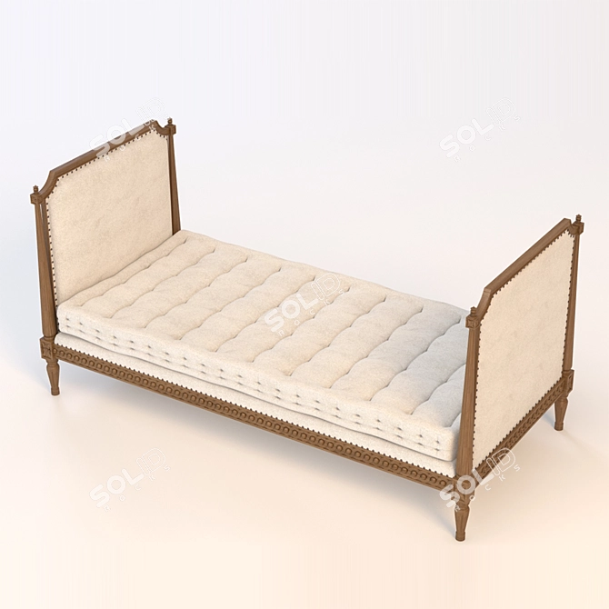 Sleek Black Rooster Daybed 3D model image 2