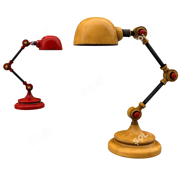 Elegant BP-1 Nickel Table Lamp 3D model image 1