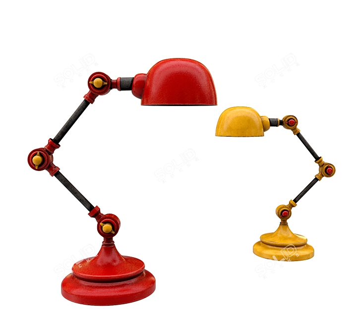 Elegant BP-1 Nickel Table Lamp 3D model image 2