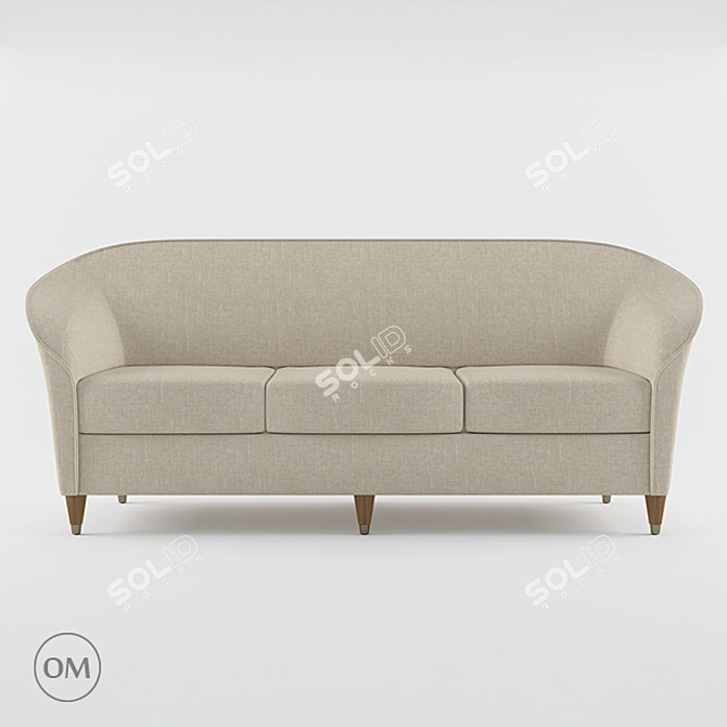 Elegant Britannic 3-Seat Sofa 3D model image 2