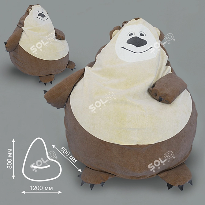 Cozy "Bear" Armchair Bag 3D model image 1