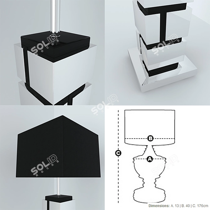 Elegant Reynaud Floor Lamp 3D model image 2