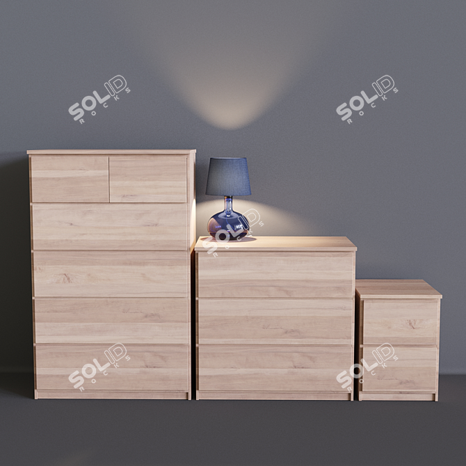 IKEA MALM: Stylish Storage Solutions 3D model image 2