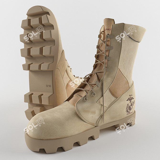 USMC Jungle Boots 3D model image 1