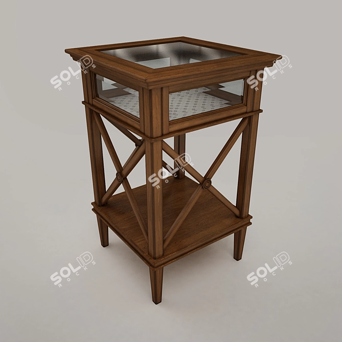 Elegant Square Showcase Table 3D model image 2