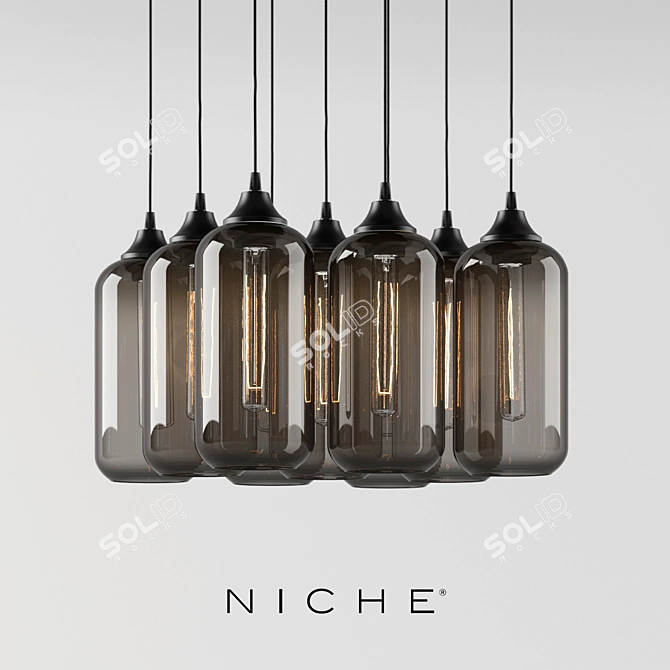 Helio Pendant Light: Niche Illumination 3D model image 1