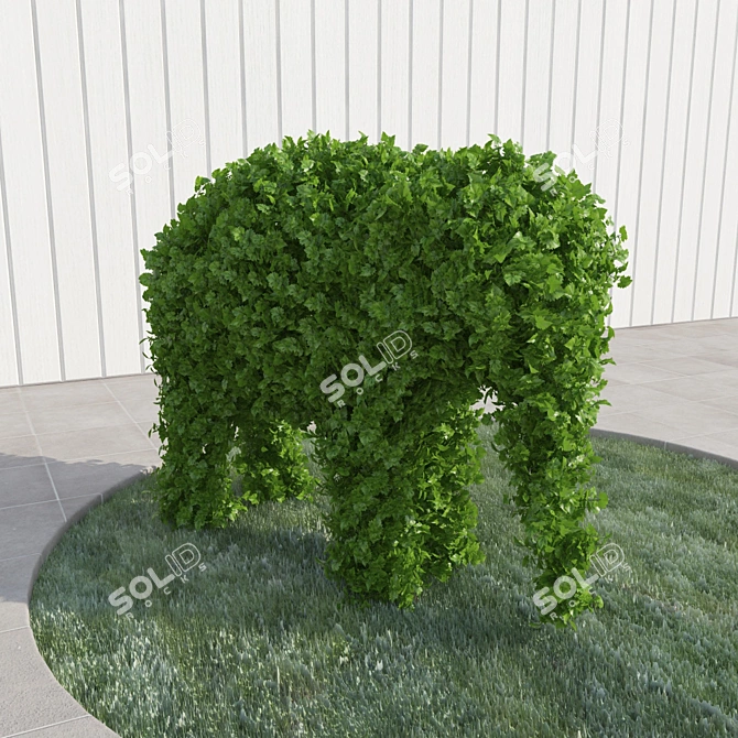 Elegant Elephant Topiary 3D model image 2