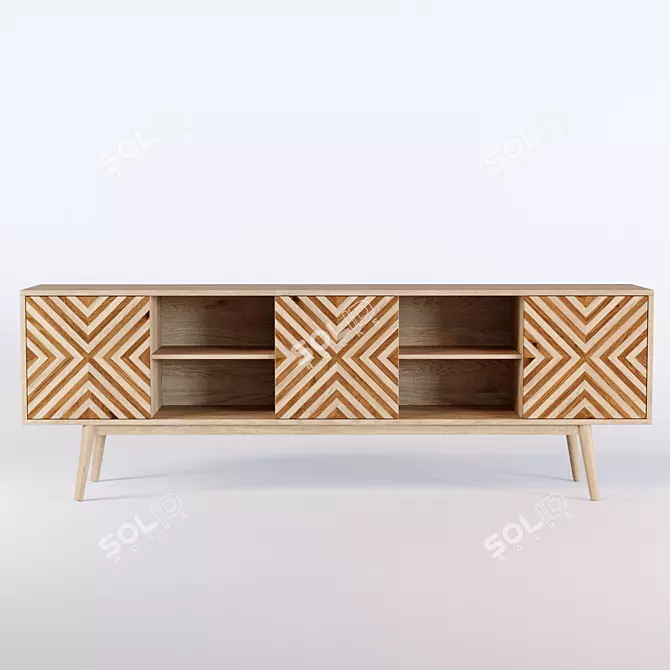 Contemporary TV Stand: Stylish and Functional 3D model image 1