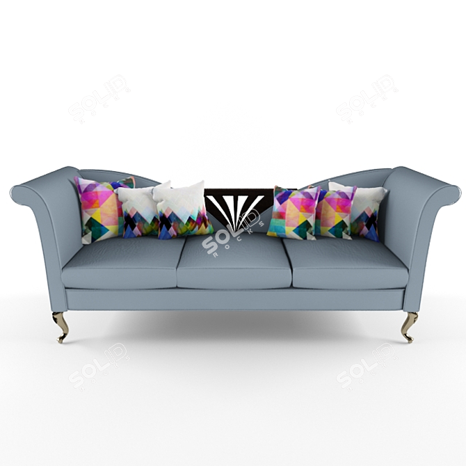 Elegant Square Sofa 3D model image 1