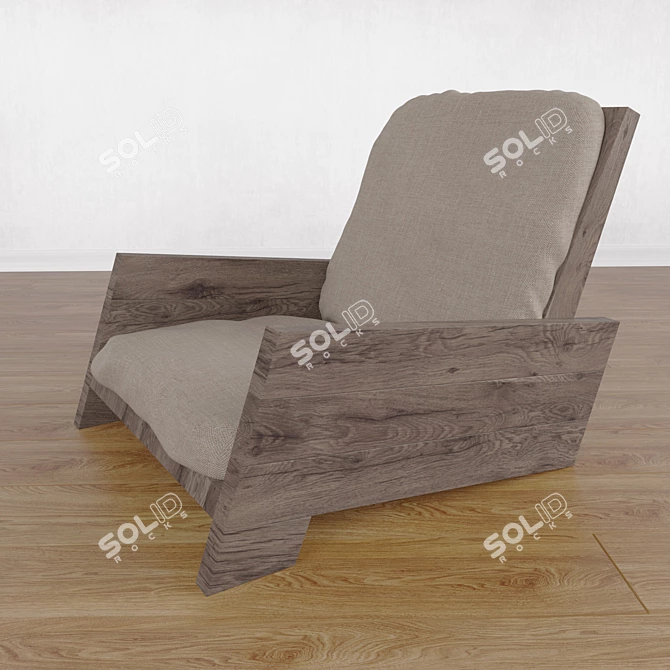 Classic Wooden Chair: 650x540x500mm 3D model image 1