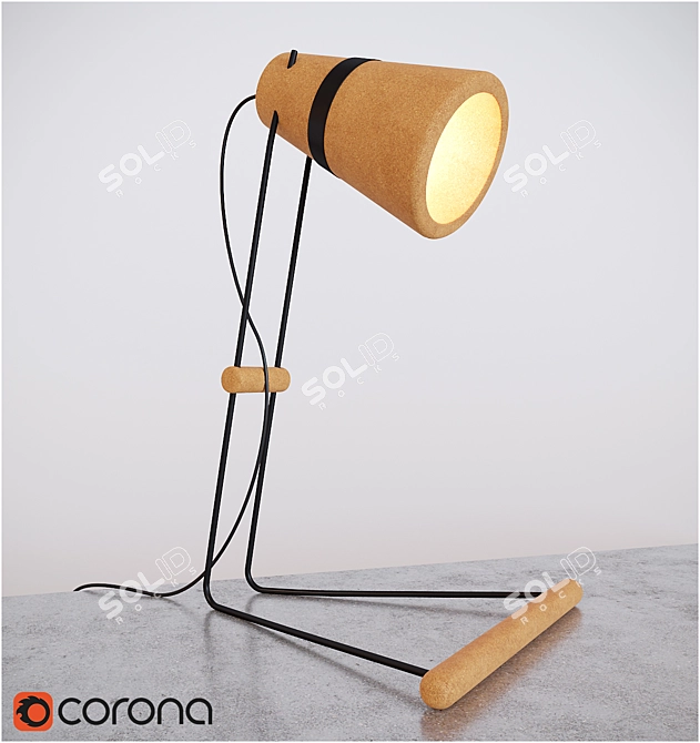 EcoCork Table Lamp 3D model image 1