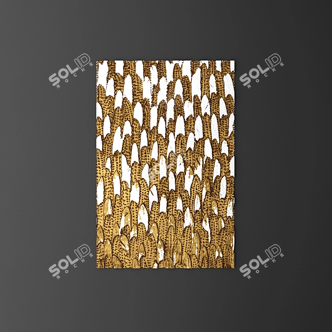 Lunar 3D Wall Panel: Custom-made Wooden Decor 3D model image 2