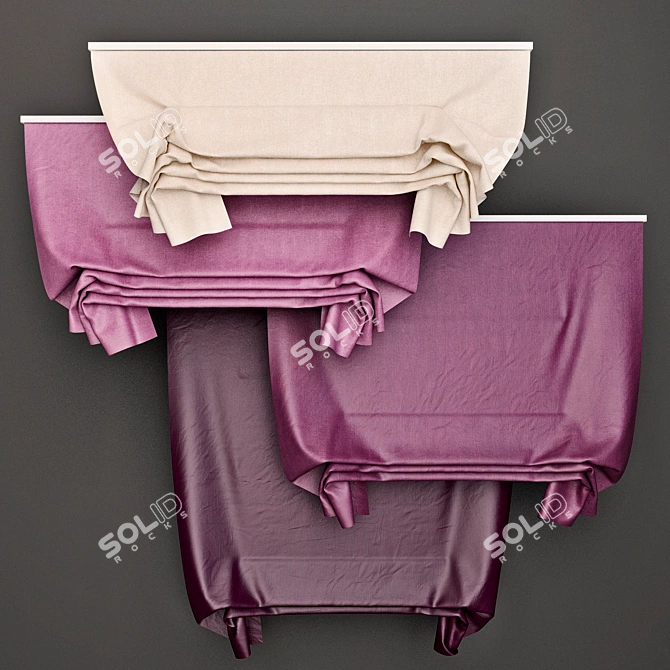  Versatile 4-Position Roman Shade 3D model image 1