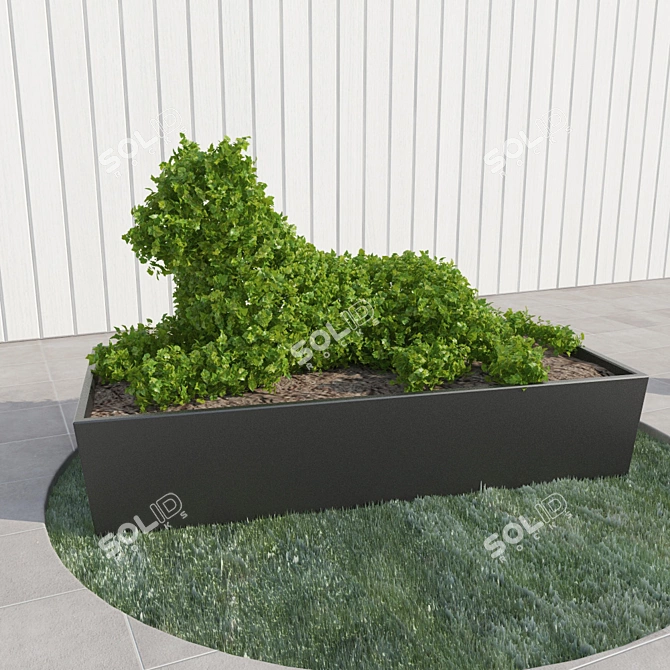 Elegant Tiger Topiary 3D model image 1