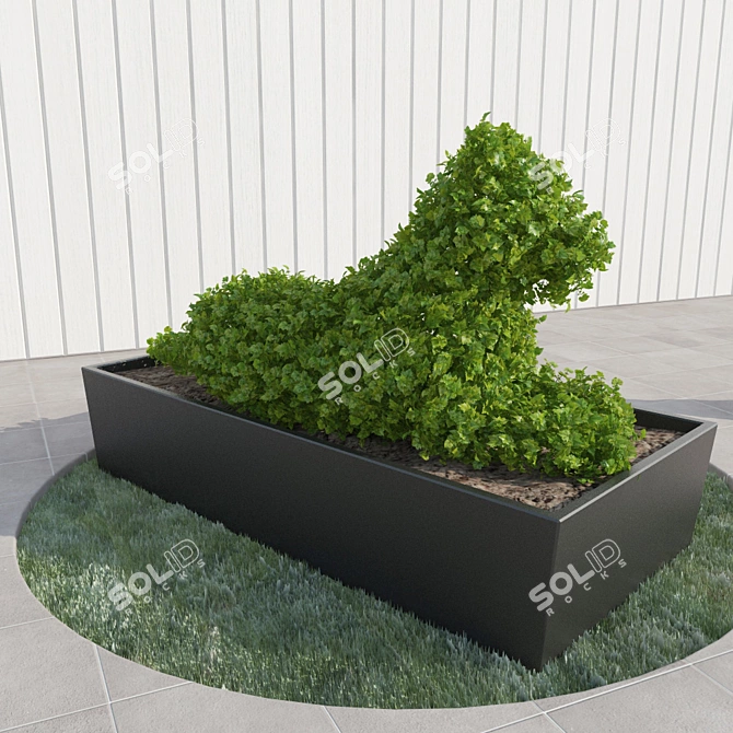 Elegant Tiger Topiary 3D model image 2