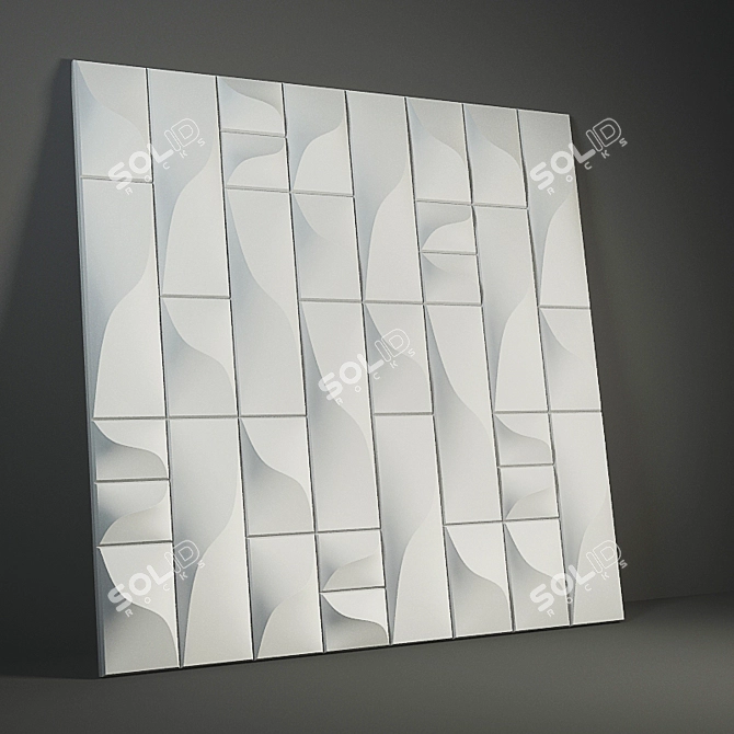 Elegant Vertical Gypsum 3D Panel 3D model image 1