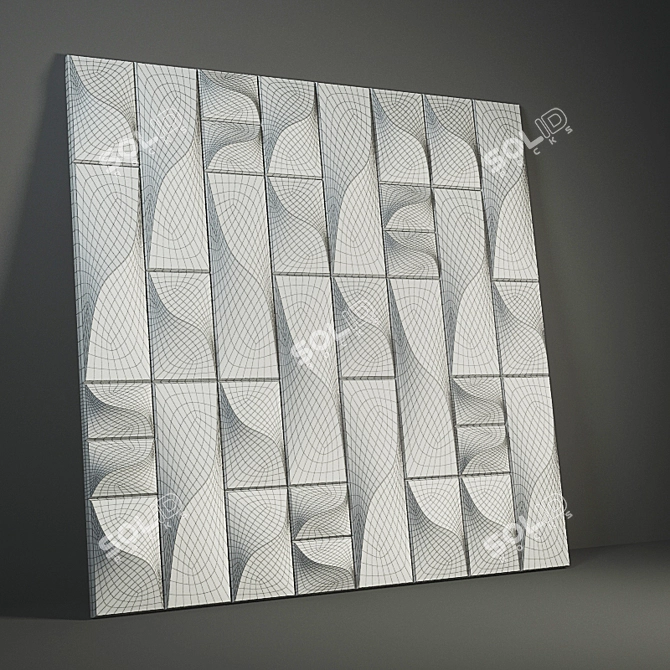 Elegant Vertical Gypsum 3D Panel 3D model image 2