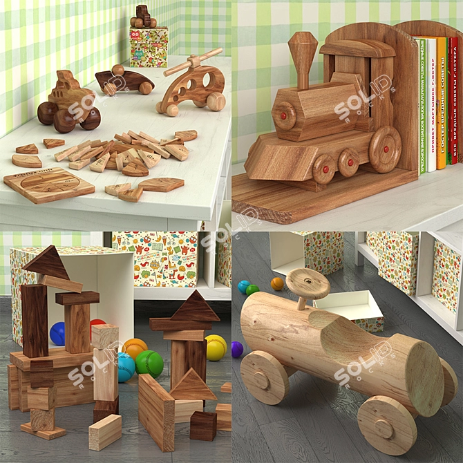 Baby Decor Set: Furniture, Art, Toys 3D model image 2