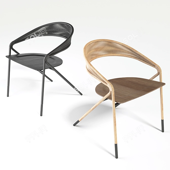 George's Armchair: Sleek Comfort with Italian Style 3D model image 1