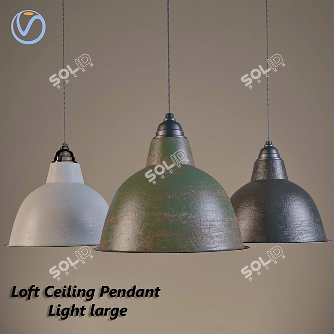 Industrial Loft Hanging Lamp 3D model image 1