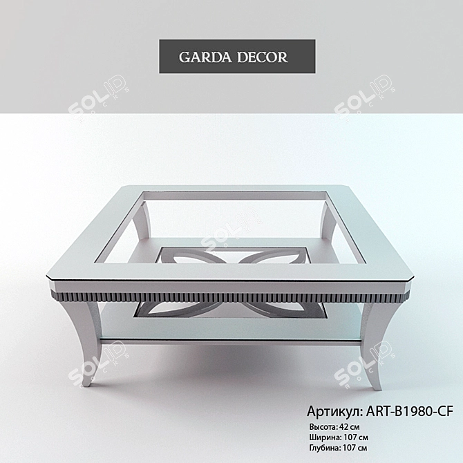 Garda Decor Mirror Coffee Table 3D model image 1