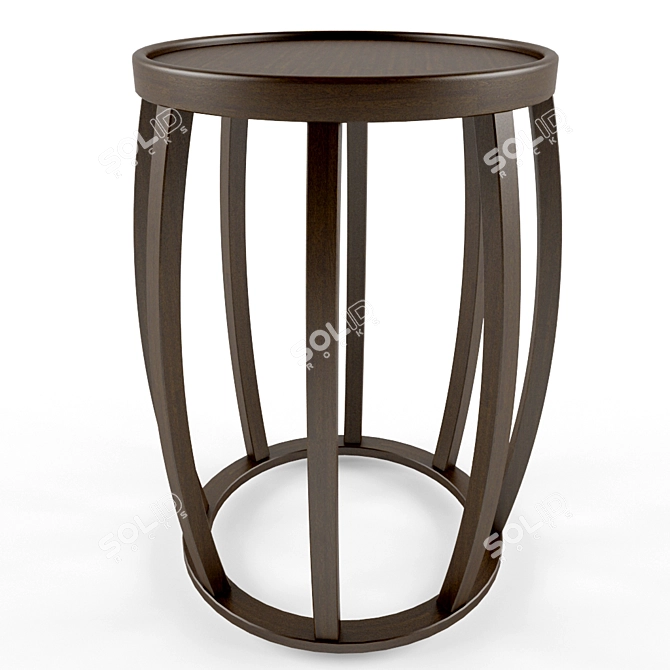 B&B Italia Loto - Stylish Wood Side Table 3D model image 1