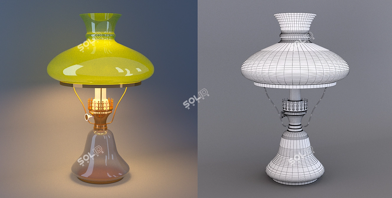 1980s-inspired Handcrafted Classic Table Lamp 3D model image 3