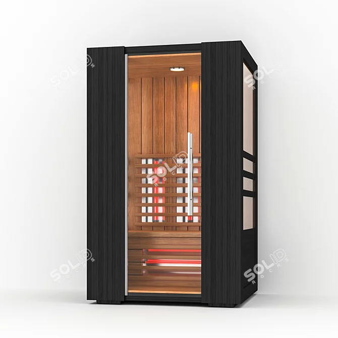 Infrared Sauna JK-R8201: Classic Style with Beautiful Wood Design 3D model image 1