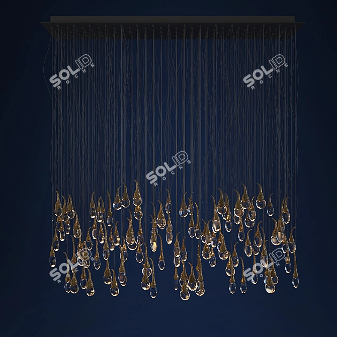 Ochre Seed Cloud Chandelier 3D model image 1