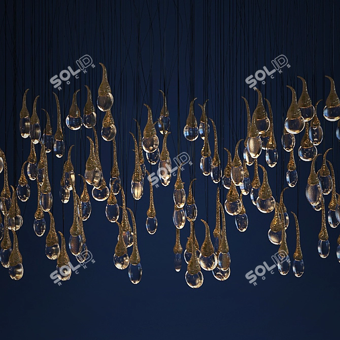 Ochre Seed Cloud Chandelier 3D model image 2