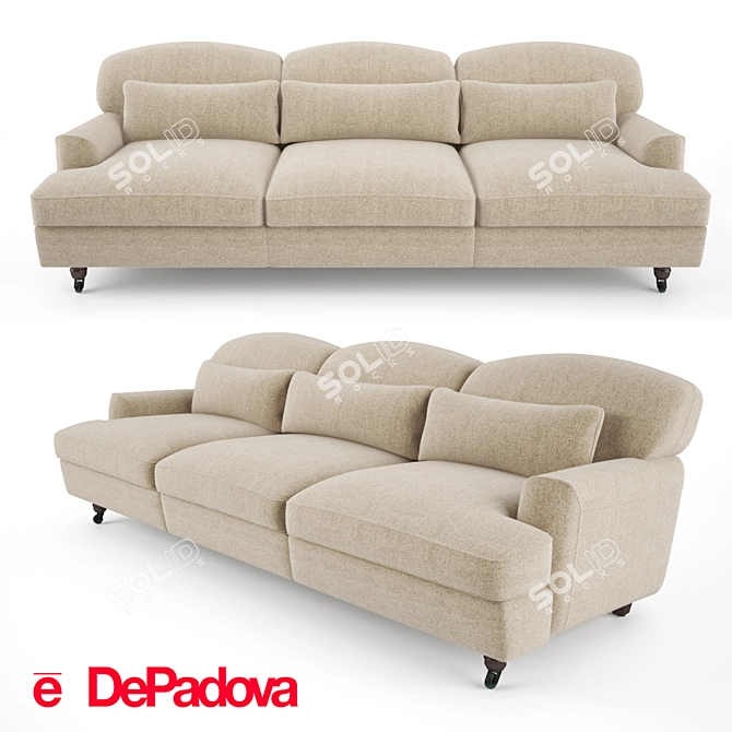 Raffles Sofa: Stylish Three-Seater Choice 3D model image 1