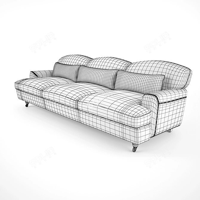 Raffles Sofa: Stylish Three-Seater Choice 3D model image 2