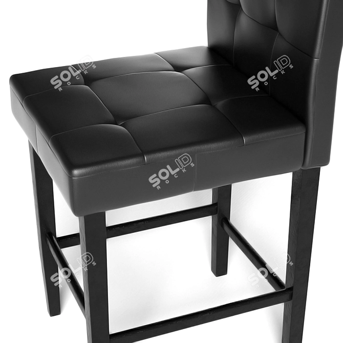 Elegant Espresso Counter Stool 3D model image 2