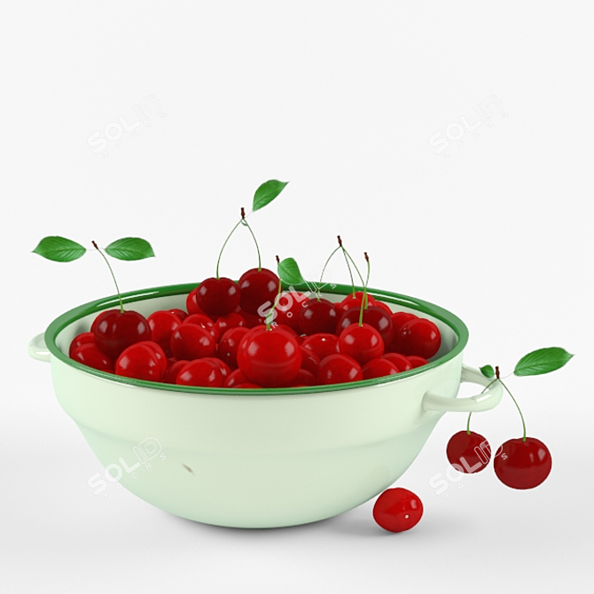 Title: Cherry Delight Bowl - Mint 20cm 3D model image 1