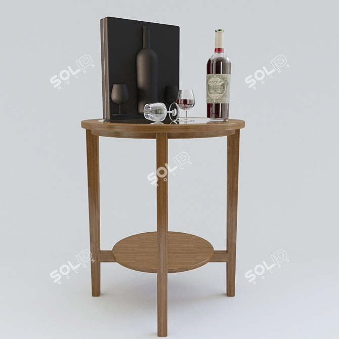 Elegant Wine Set: Malmsta Side Table 3D model image 1