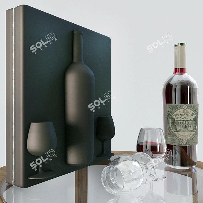 Elegant Wine Set: Malmsta Side Table 3D model image 2