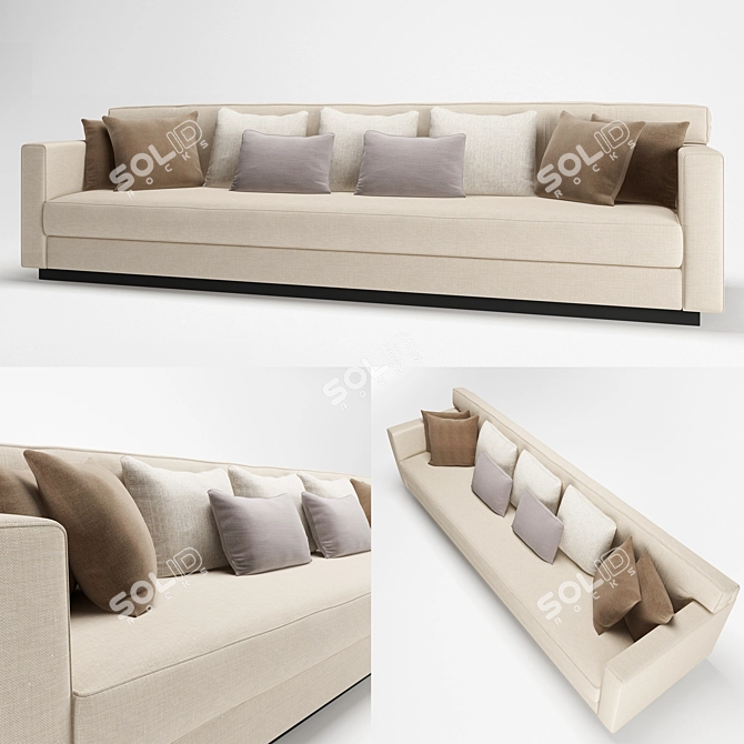 Contemporary Fabric Sofa 3D model image 1