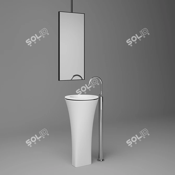 Elegant Amedeo Vanity Set 3D model image 2