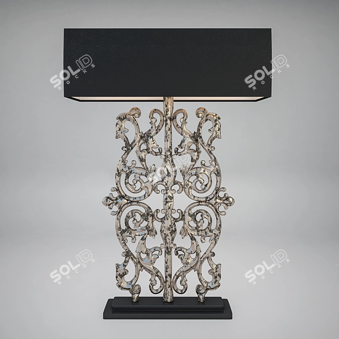 Elegant Fleur Silver Table Lamp 3D model image 1