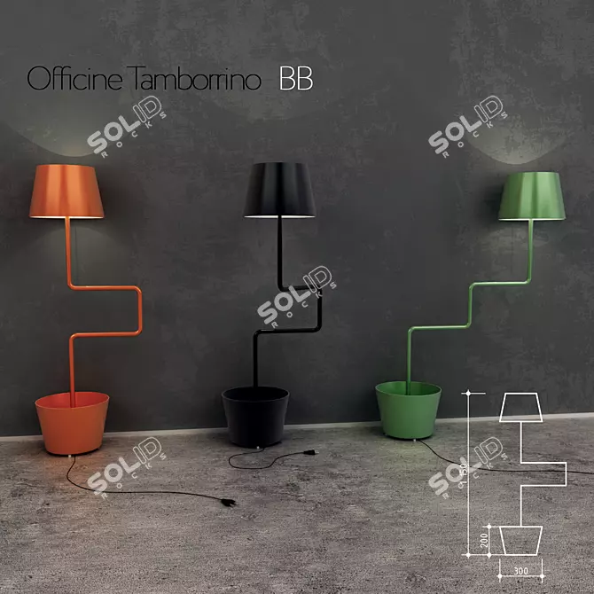 Adjustable Lamp: Officine Tamborrino BB 3D model image 1